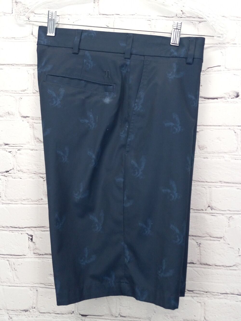 Walter Hagen 11 Majors Golf Shorts Men's 30 Navy Eagle Print Athleisure Travel